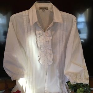 Ruffled Tuxedo Blouse